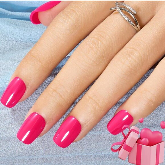 Reusable Pink Press On Nails 32 Piece NWT - Picture 2 of 9